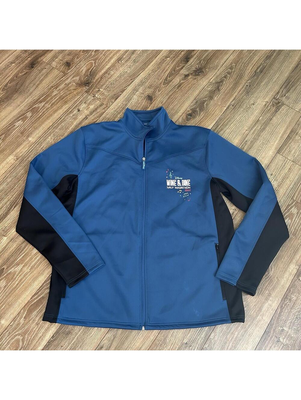 Run Disney Wine & Dine 2022 Half Marathon Full Zip Jacket Adult XL Blue